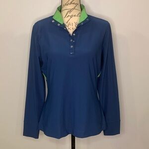 NWOT Nike Golf stretch snap neck performance top with UV protection M